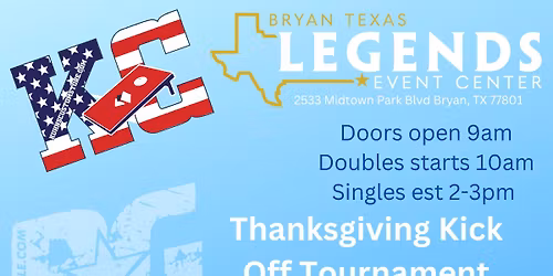 Thanksgiving Kick Off Tournament sponsored by BG Cornhole