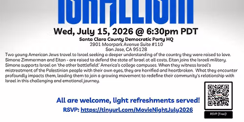 Movie Night: ISRAELISM, followed by discussion and Q&A