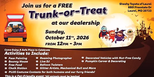 Free Trunk-or-Treat at Sheehy Toyota of Laurel!
