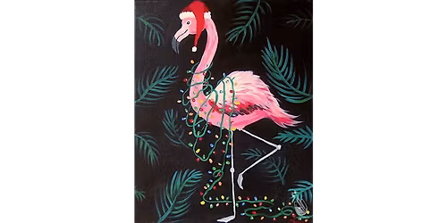 Tropical Christmas Flamingo - Paint and Sip in Houston | Classpop!\u2122
