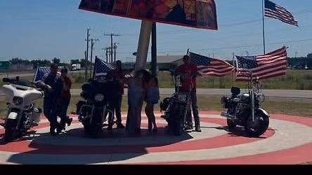 Football Hand Out to a Veteran at Yukon High School