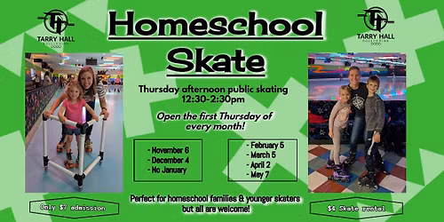 Homeschool Skate Thursday Afternoons!