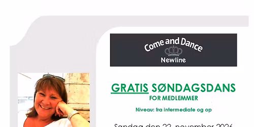 S\u00f8ndagsdans for medlemmer, - niveau: fra intermediate og op.