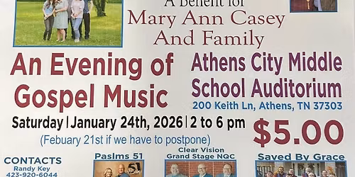 Benefit Singing Athens Tn