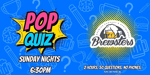 Edmonton - POP QUIZ Sunday @ Brewsters Unity Square