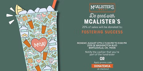 McAlister's Fundraiser | Doing Good with Fostering Success
