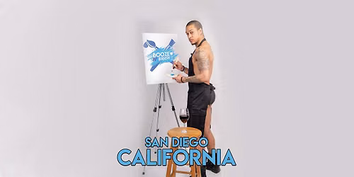 Booze N' Brush Next to Naked Sip n' Paint San Diego, Exotic Male Model