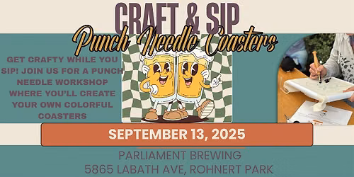 Craft & Sip: Punch Needle Coasters