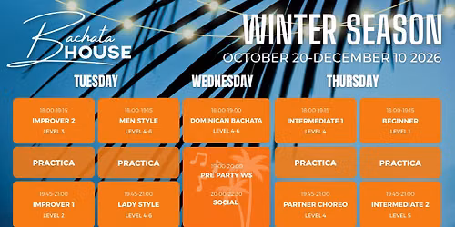 \ud83c\udf34Bachata House Winter Season 2026\u2744\ufe0fOctober-December