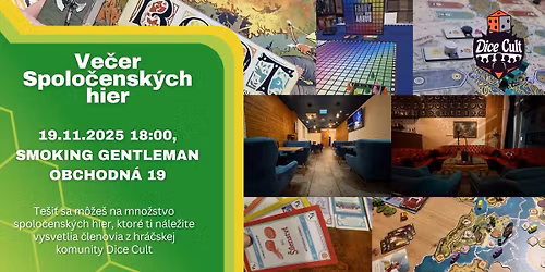 Ve\u010der spolo\u010densk\u00fdch hier v Smoking Gentleman, Bratislava