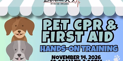 Pet CPR & First Aid Hands-On Training\/Certification Class