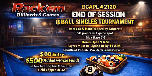 BCAPL End of Session Singles 8Ball