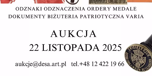 \ud83c\udf96\ufe0f Aukcja 236: Odznaki, odznaczenia, bi\u017cuteria patriotyczna, varia, fotografie.