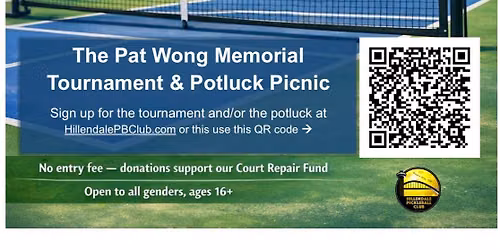 Pat Wong Memorial Tournament & Potluck Picnic