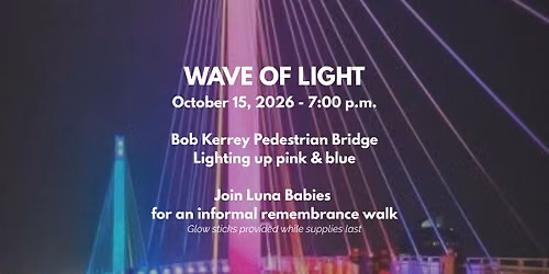 Wave of Light: Bob Kerrey Pedestrian Bridge Pink & Blue Lighting