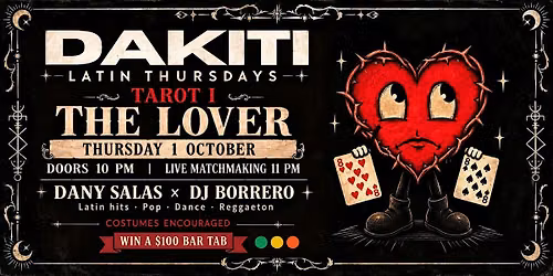 TAROT I \u00b7 THE LOVER | 1 of 3 | D\u00e1kiti International & Latin Nightclub