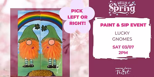 Lucky Leprechaun Gnomes \u2013 Set or Single Sip & Paint