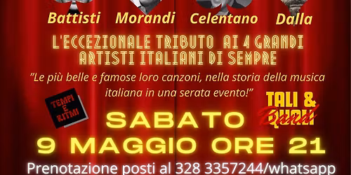 Concerto Live Tributo a Battisti,Morandi,Celentano e Dalla