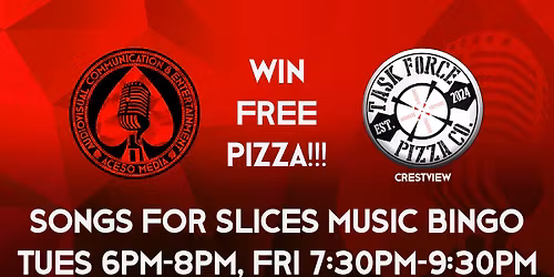 Songs for Slices Music Bingo in Crestview (Task Force Pizza)