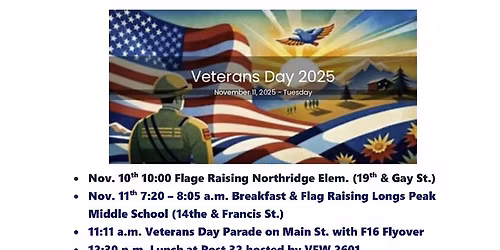 Veterans Day 11\/10 - 11\/2025