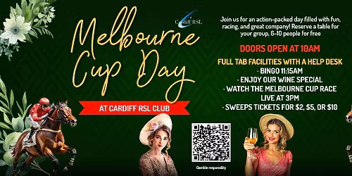 \ud83d\udc0e MELBOURNE CUP DAY at CARDIFF RSL \ud83d\udc0e