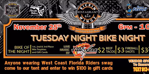 #1 BIKE NIGHT IN PASCO @ KICKIN WINGZ HUDSON