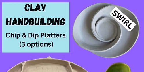 Clay handbuilding: Football, avacado, or swirl Chip & Dip platter