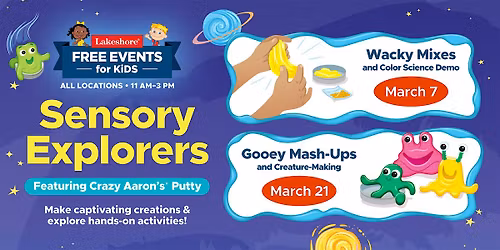 Free Kids Event: Sensory Explorers Feat. Crazy Aaron\u2019s\u00ae Putty (Cranston)