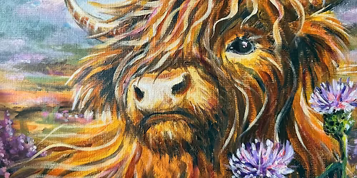 Lesley the Scottish Highland cow - Paint and Pudding at the Dun Cow - SECOND DATE