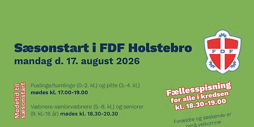 Pr\u00f8v at g\u00e5 til FDF i Holstebro - S\u00e6sonstart 2026