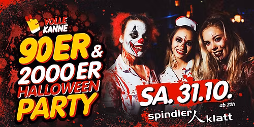 Volle Kanne 90er & 2000er \u2013 Halloween Party im Spindler & Klatt