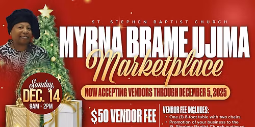 St. Stephen Baptist Church Holiday Marketplace Vendor Registration
