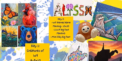 Summer Art Camp- WV themed at The Master\u2019s Piece Studio in Oak Hill