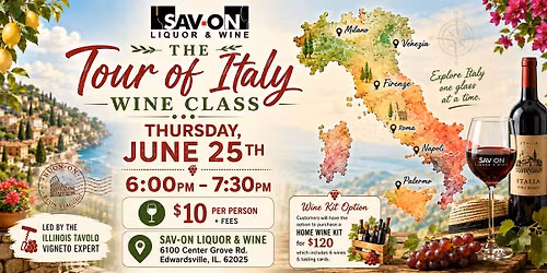 The Tour of Italy Wine Class