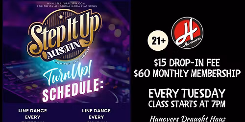 Step It Up ATX: Line Dance Class @ Hanovers Pflugerville