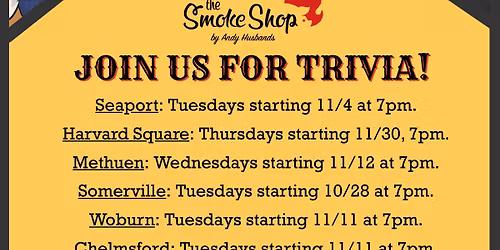 Geeks Who Drink Trivia Nights at The Smoke Shop BBQ