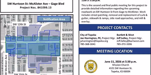 Public Meeting: SW Huntoon\/McAlister-Gage