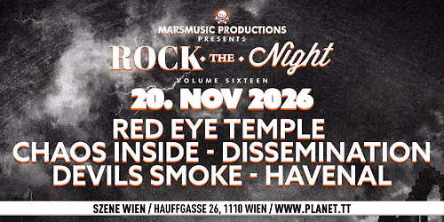 ROCK THE NIGHT Vol.16 \u2022 RED EYE TEMPLE | CHAOS INSIDE | DISSEMINATION | DEVILS SMOKE | HAVENAL