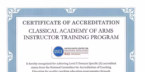 Coaching Clinic for Historical Fencing (HEMA)- Classical Academy of Arms