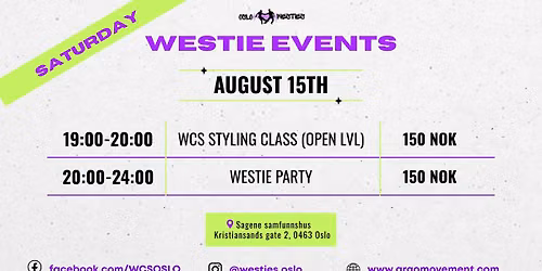 Westie Event \u2013 WCS styling class & party