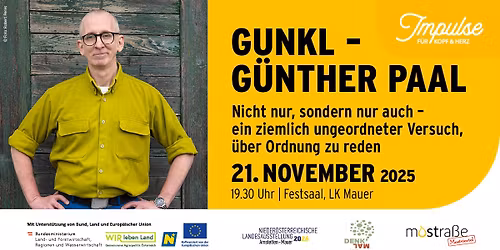 Gunkl - Nicht nur, sondern nur auch - ein ziemlich ungeordneter Versuch, \u00fcber Ordnung zu reden