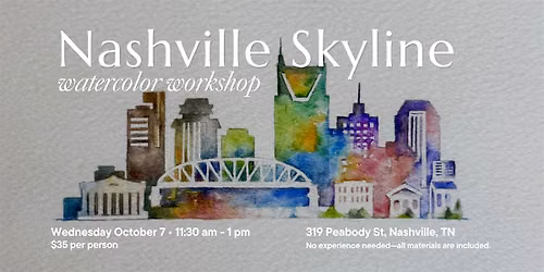 Nashville Skyline Watercolor Workshop | The Open Art Lab