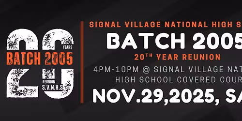 REUNION 20TH YEAR , SVNHS BATCH 2005