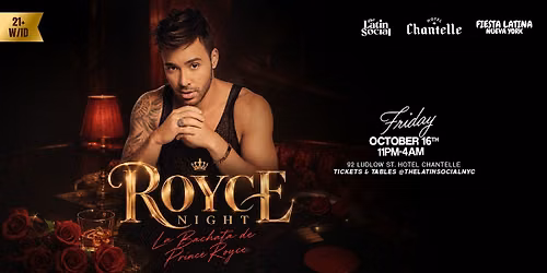 Bachata Fridays | Royce Night at Hotel Chantelle NYC