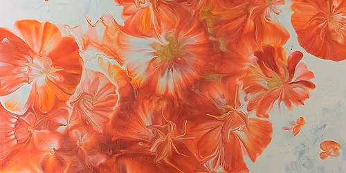 A4 Canvas Balloon Kiss Paint Pour