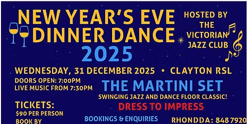 New Year's Eve Dinner Dance with the Martini Set