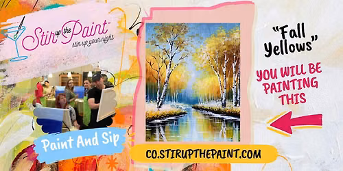 "Fall Yellows"  In Person Paint Night Event Monday 7:00 p.m. at Tapster