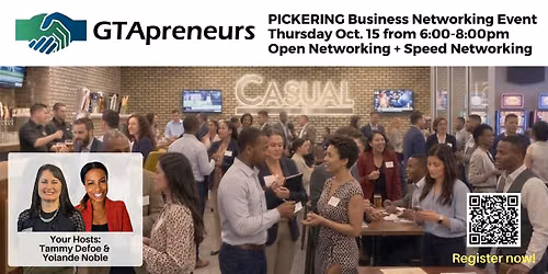 GTApreneurs' October 15, 2026 Speed Business Networking Event in Ajax