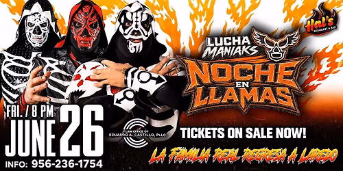 LUCHA MANIAKS: NOCHE EN LLAMAS AT HAL\u2019S RESTAURANT & BAR