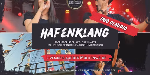 Hafenklang - live Musik im Biergarten M\u00fchlenweide mit dem Duo Claudio